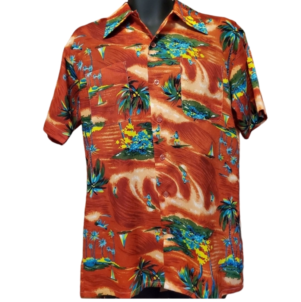 Vintage 70s Mr. Florida Hawaiian Shirt large